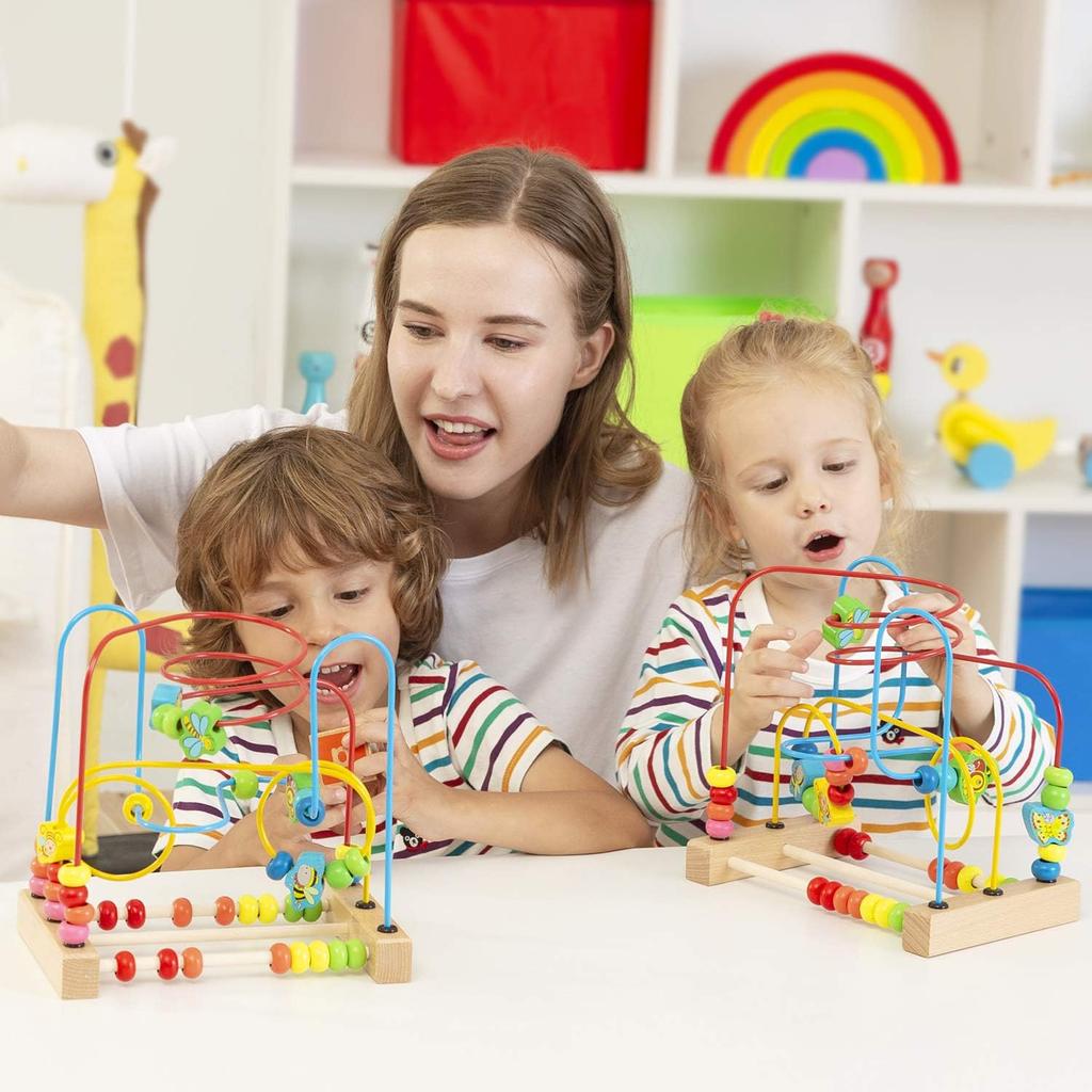 Holzautobogen mit drei verschiedenen Bögen, Spielzeug-Aktivitätszentrum, buntes Holzspielzentrum, Lernspielzeug für Kinder
