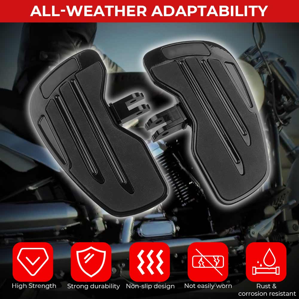 Motorcycle 1Pair Front&Rear Foot Rest Rider&Passenger Footboard Wide Footrests Alien For Harley Davidson Softail 2018-up models