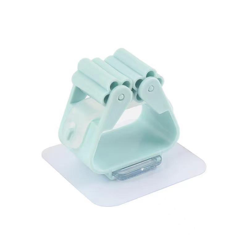 Stabiles, an der Wand montiertes Mopp-Clip-Hakenregal, nahtloser Aufkleber, stanzfreier Verschluss, PP-Material