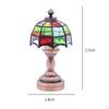 Miniature Stained Glass Lamp Lights Up Operated Dollhouse Realistic Detail for Doll Collectors,