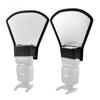 Dual-Sided Silver/White Flash Reflector Scoop Softbox - Universal Round/Square Light Blocker