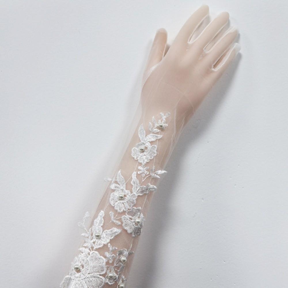 1Pairs Breathable Wedding Bridal Gloves Mesh Tulle Gloves New Bridal Gown Mittens  Party Dress