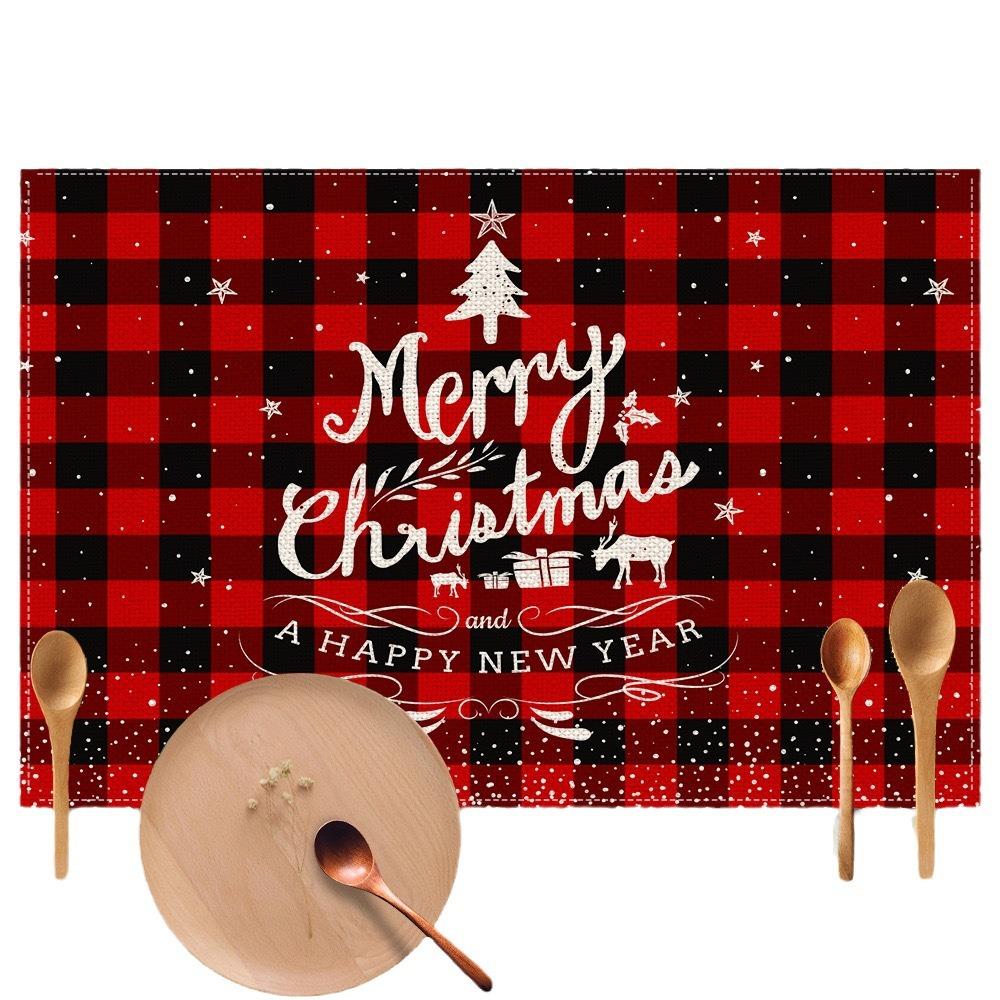 Christmas Table Mats Holiday Dining Placemats for Xmas Table Decor Snowflake Table Runner Waterproof Festive Accessories