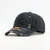 Ripped personalized retro baseball cap women's trendy hip-hop versatile soft top curved brim baseball cap men's new hat
