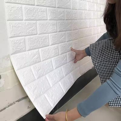 35x38.5CM Doe-het-zelf Zelfklevende 3D Muurstickers Voor Slaapkamer Waterdicht Huisdecoratie Achtergrond Schuimsteen Behang