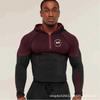 Mens Hooded Half-Zip Performance Basketball Training Top Quick-Dry Stretch Fit Athletic Shirt