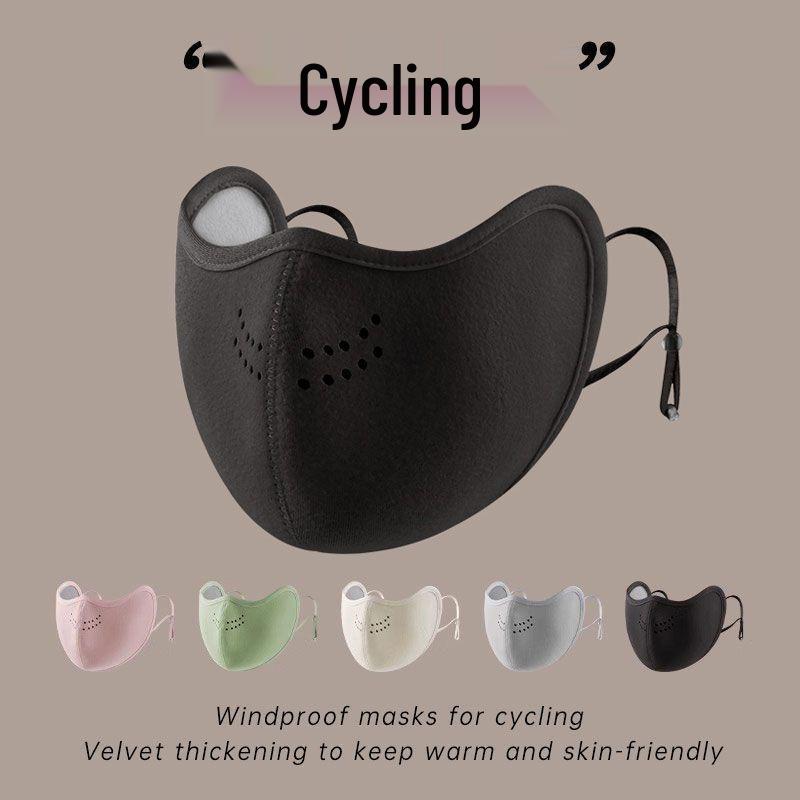 Double-Layer Wool Warm & Breathable Mask for Men & Women - Windproof, Cold-Proof for Autumn/Winter Cycling, Skiing, and Sports