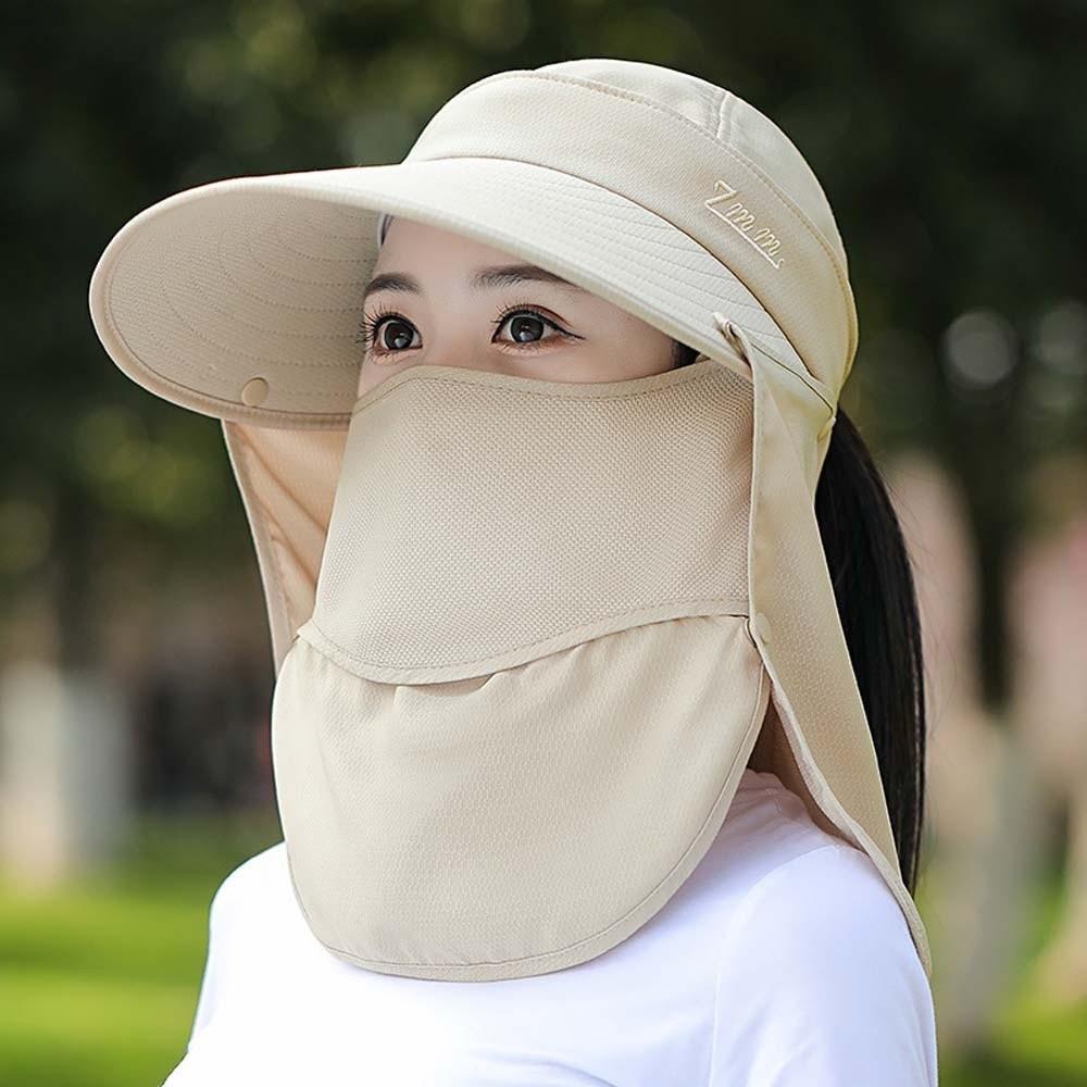 Anti-UV Shawl Mask Hat Face Covering Neck Protection Cap Fisherman Hat Sunshade Shawl Cap Women