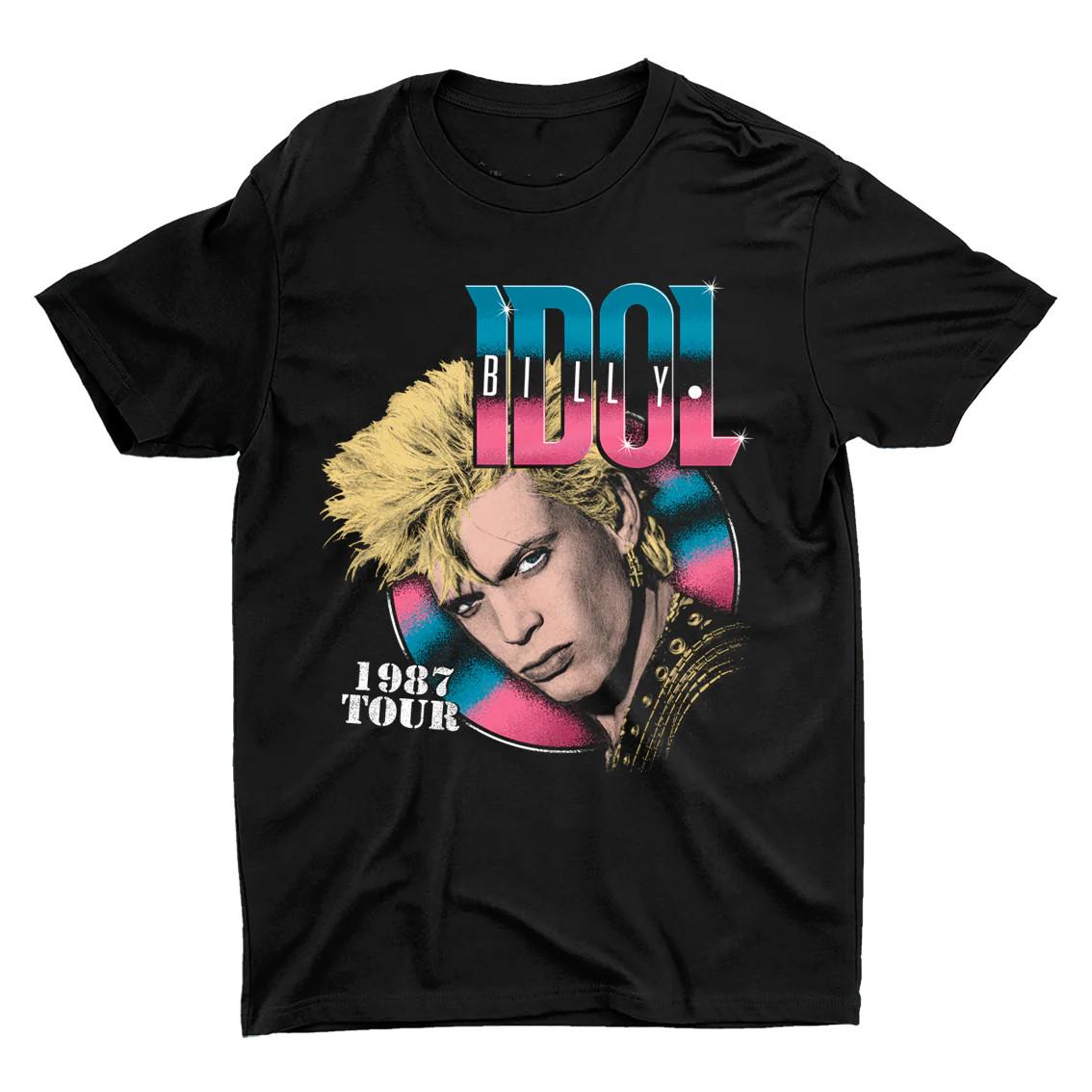 Billy Idol Singer Tour 1987 Tee Shirt Unisex Black Size S-5XL 1R149 M