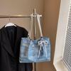 New Denim Tote Bag Female Butterfly Star Portable Dumpling Bag Simple And Fashionable Versatile Shoulder Messenger Bag