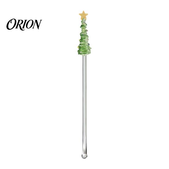 Small Souvenir for Christmas Event Glass Stirring Stick/Spoon, Handmade Tree Topper Decor, Heat Resistant Durable Drinkware Stirrer Decorative Swizzle