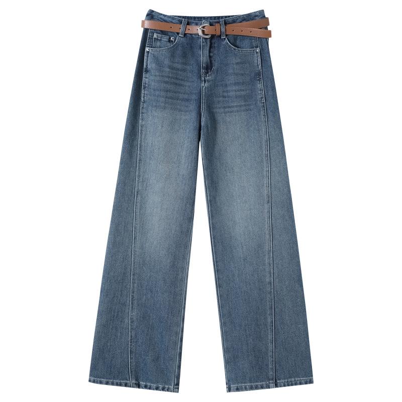 Women's High Waist Retro Straight Leg Jeans - Petite & Wide Leg Options for Spring & Autumn 2025