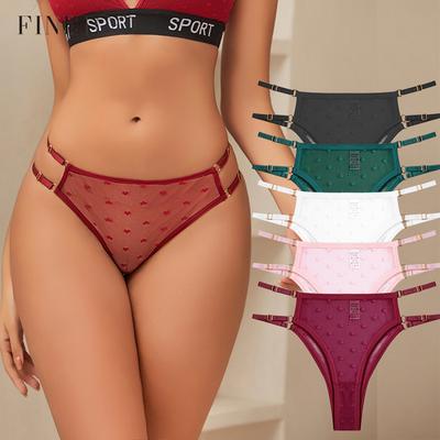 1 Bucată Tanga Transparent Sexy Chiloți cu Dantelă și Curele Duble Lenjerie Intimă Femei Confort Pantaloni Brazilieni Chiloți Respirabili