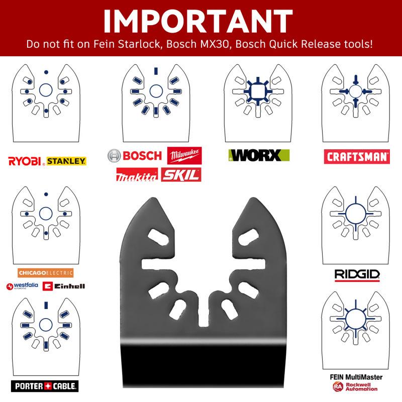 10-Piece Coarse Tooth and Extended Straight Saw Blade Set - Universal Oscillating Multi-purpose Tool Accessories