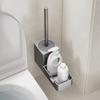 Space Aluminum Wall-Mounted Toilet Brush Set - No Dead Angle, Punch-Free Cleaning Solution