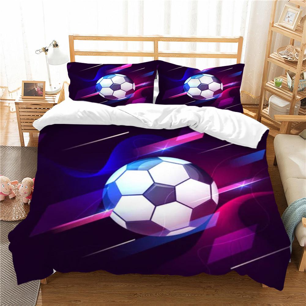 Home Bed Set with Pillowcase Vintage Bedding Cover Suit  Football Bedclothes Vintage Star Printed Home Textiles