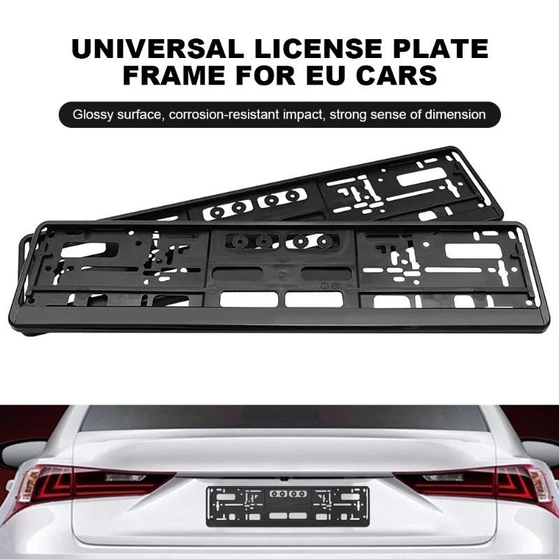 Black EU Standard License Plate Holder Bracket Frame Easy tall Anti-corrosion Waterproof Durable Car Auto Accessor Mount