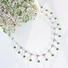 1Meter Shiny Green Crystal Charm 4mm Rhinestone Beads Copper Chain DIY Necklace Bracelet Beaded Chain Jewelry Making Accessories