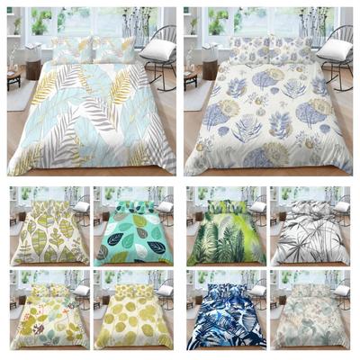 Blatt Druck Bettwäsche Set Pflanze Bettbezug Bett Abdeckung Highend Kissenbezug Frau Bettwäsche Anzug König Größe Bett Set Abdeckung
