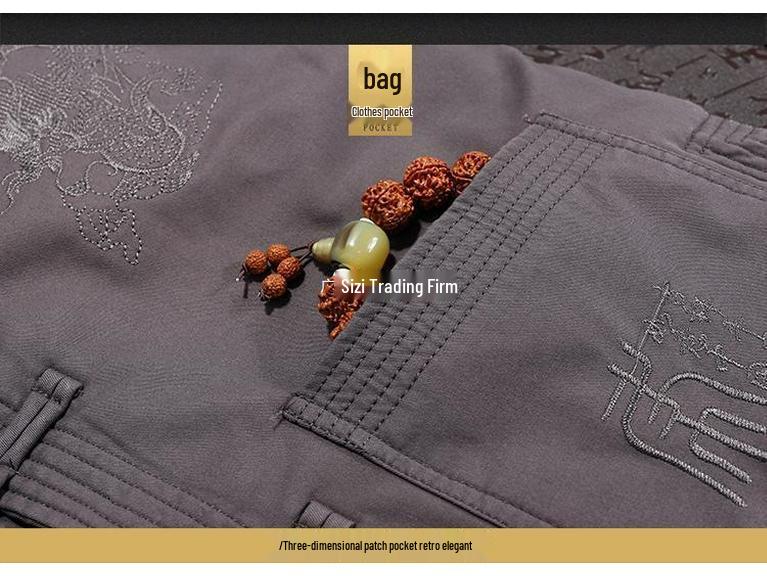 Men's Winter Fleece-Lined Tang Suit Jacket - Chinese Style for Middle-Aged & Elderly