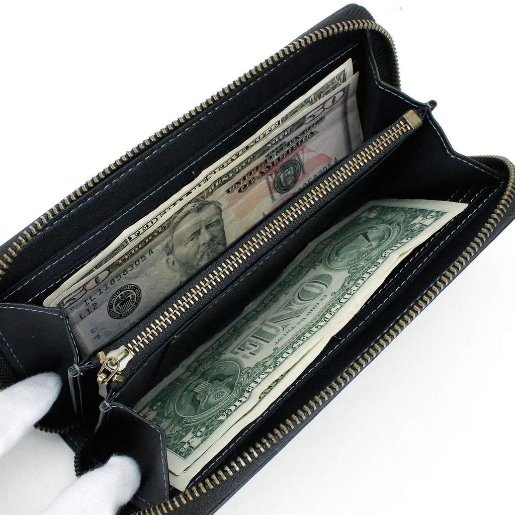 Round Zipper Long Wallet with Coin Purse Ferne AX9003 Chocolate 43 [Avirex]