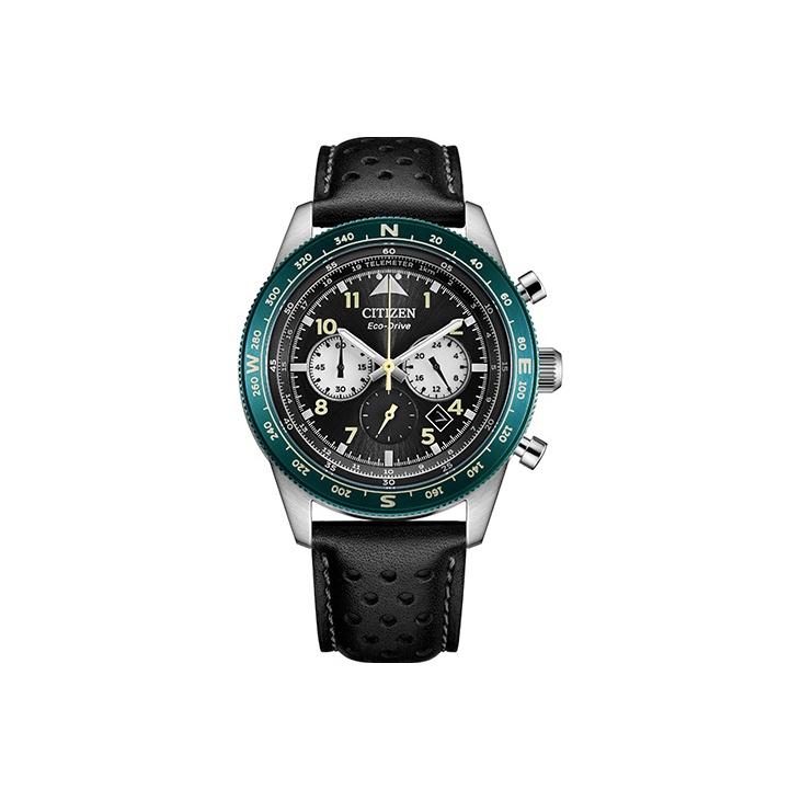 

CITIZEN FUTURE FORCE Series FF Light Powered Quartz Movement Cow Leather Strap Watch Unisex CA4558-16E Black Dial