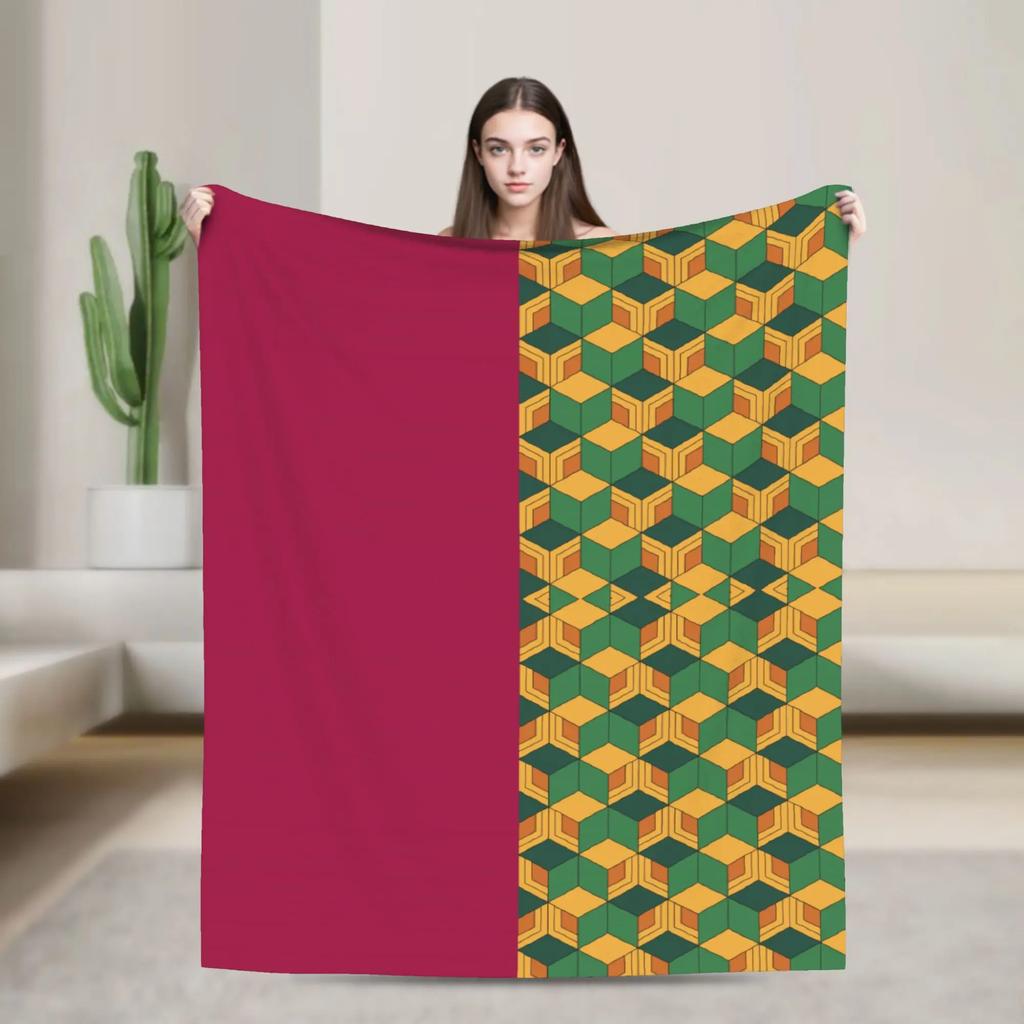 Demon Slayer Anime Flannel Throw Blanket xcm for Home Bedspread