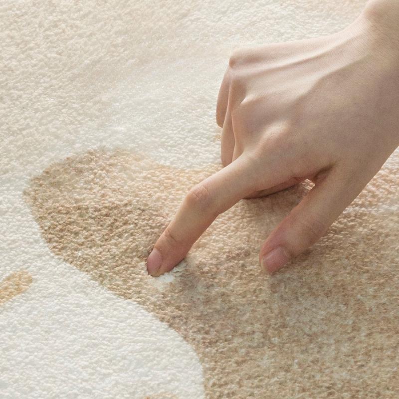 Cream Style Living Room Decoration Round Carpet Light Luxury Rugs for Bedroom Fluffy Soft Study Rug Thick Plush Lounge Floor Mat