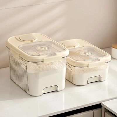 Rice Bucket 20 Catty Food Grade Kitchen Household Insect-proof and Moisture-proof Pressed Flour Grain Sealed Rice Bucket