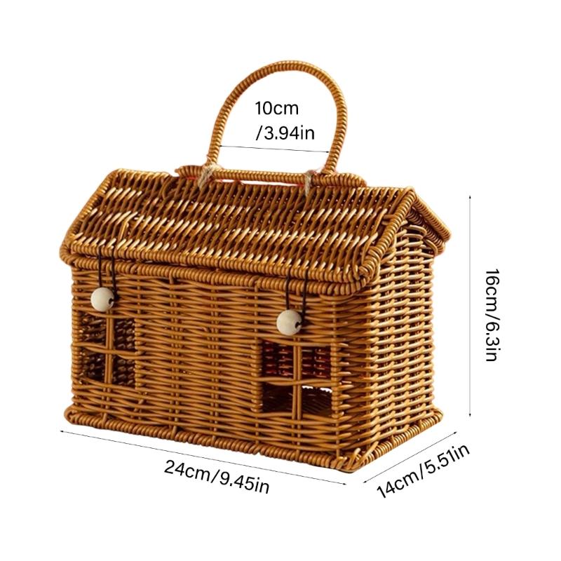 Natural PP Materials User Friendly Woven Hand Basket Highly Durable for Homes Organization Picnics Essential and Gift Packaging