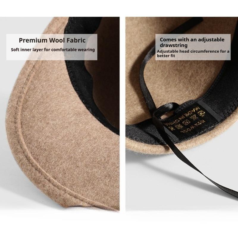 Autumn Winter 100%Wool Women Fedora Hats Fashion Classic Dome Felt Equestrian Caps Outdoor Keep Warm Knight Baseball Caps