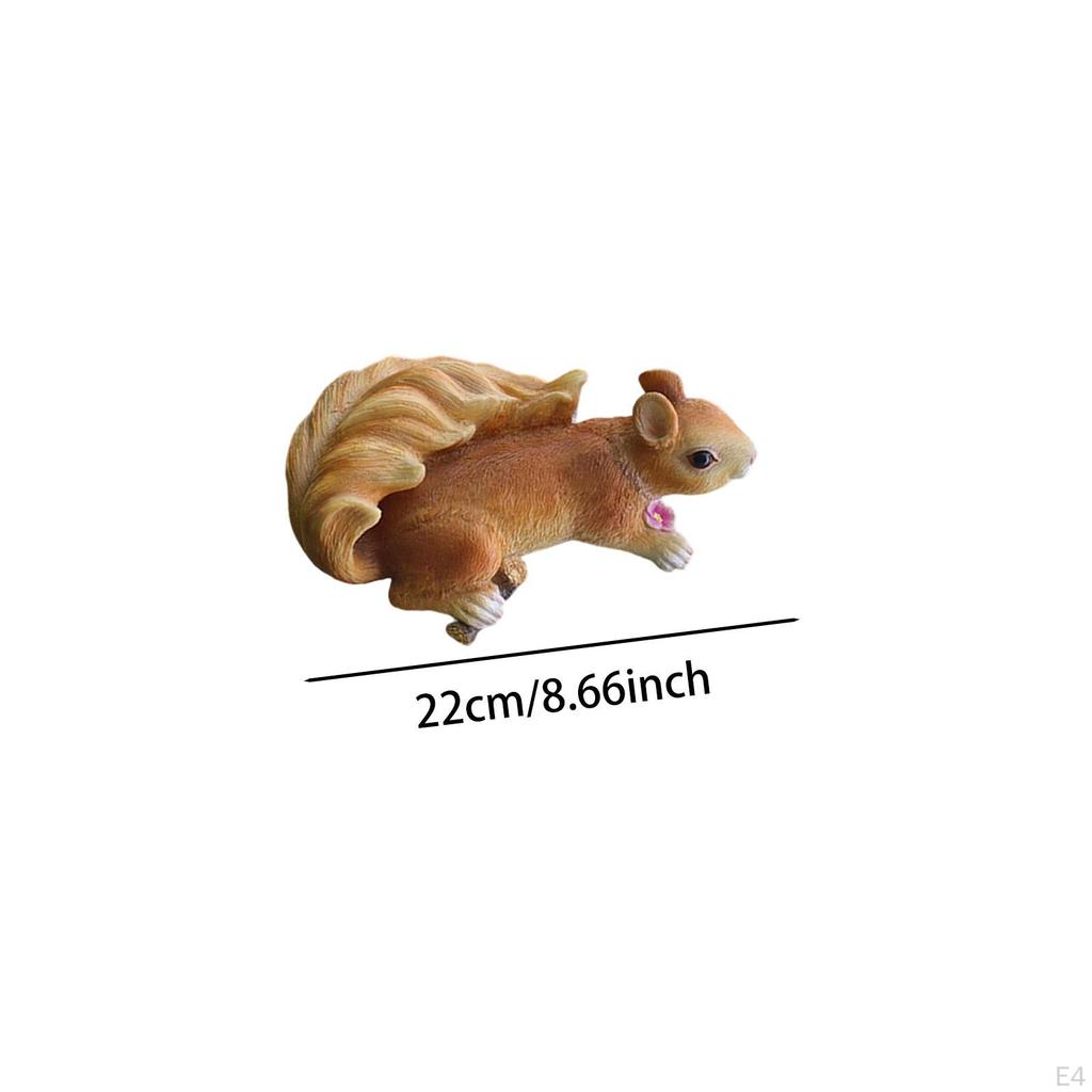 Squirrel Statue Figurine Resin Animal Ornament Garden Accessory Creative Hanging Easy to Install