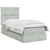 Storage Bed with Mattress Light Grey 90 X 200 Cm Velvet