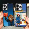 Cute P-PaddingtonS Bear Plating Phone Case For Xiaomi Redmi Note 14 15 Pro Plus 13 12 11 11S 11T 10 9S 9 5G Anti-Fall Airabag Co