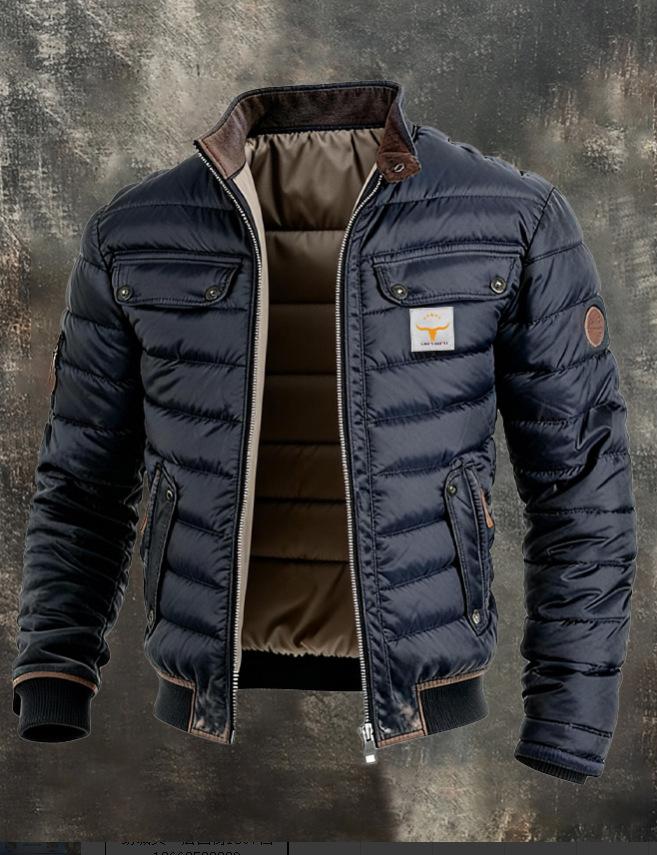 Men`s Stand Collar Quilted Puffer Jacket