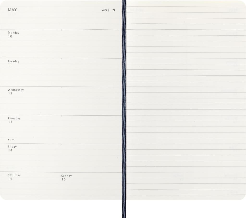 Moleskine 2026 Weekly July 18 Large Size x Sapphire DSB2018WN3Y27 Diary, Start, Months, (13cm 21cm), Softcover, Blue,