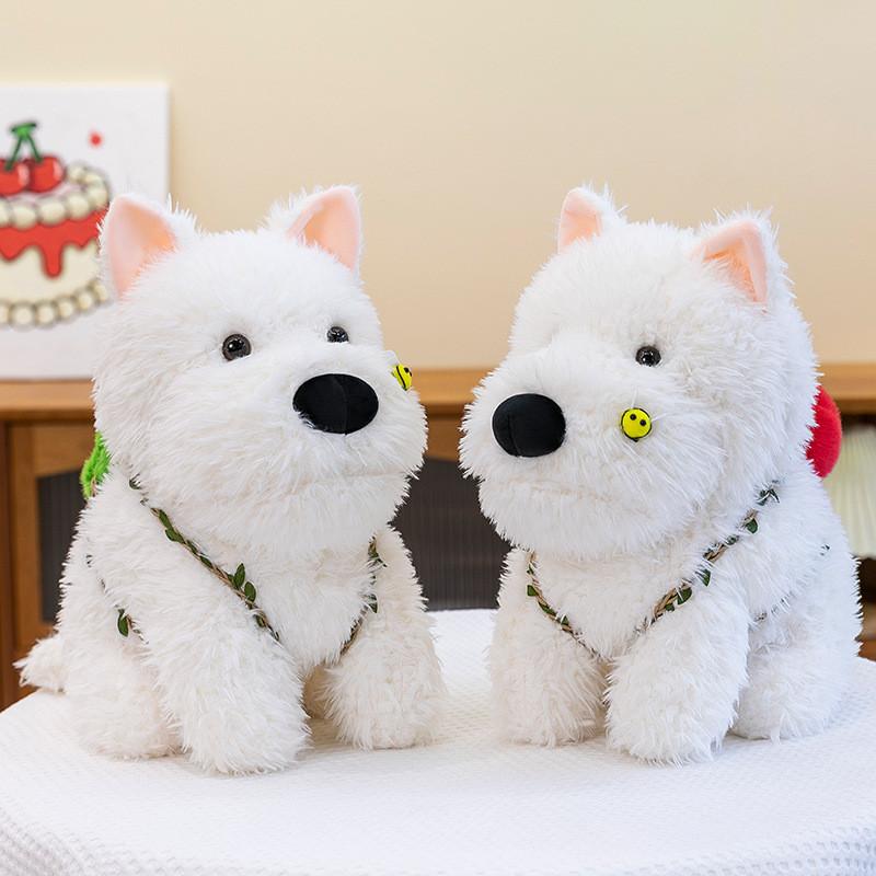White Highland West Terrier Avocado Backpack Plush Toy Dog Doll Gift Kids