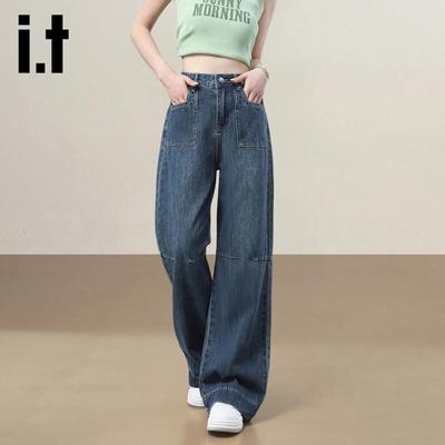 Izzue It Damen Vintage-Waschung Weite Hosen