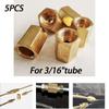 Adapt 3/16" Inch Brass Brake Line Fittings Union 5 Pieces 3/8 24 Threads For Car