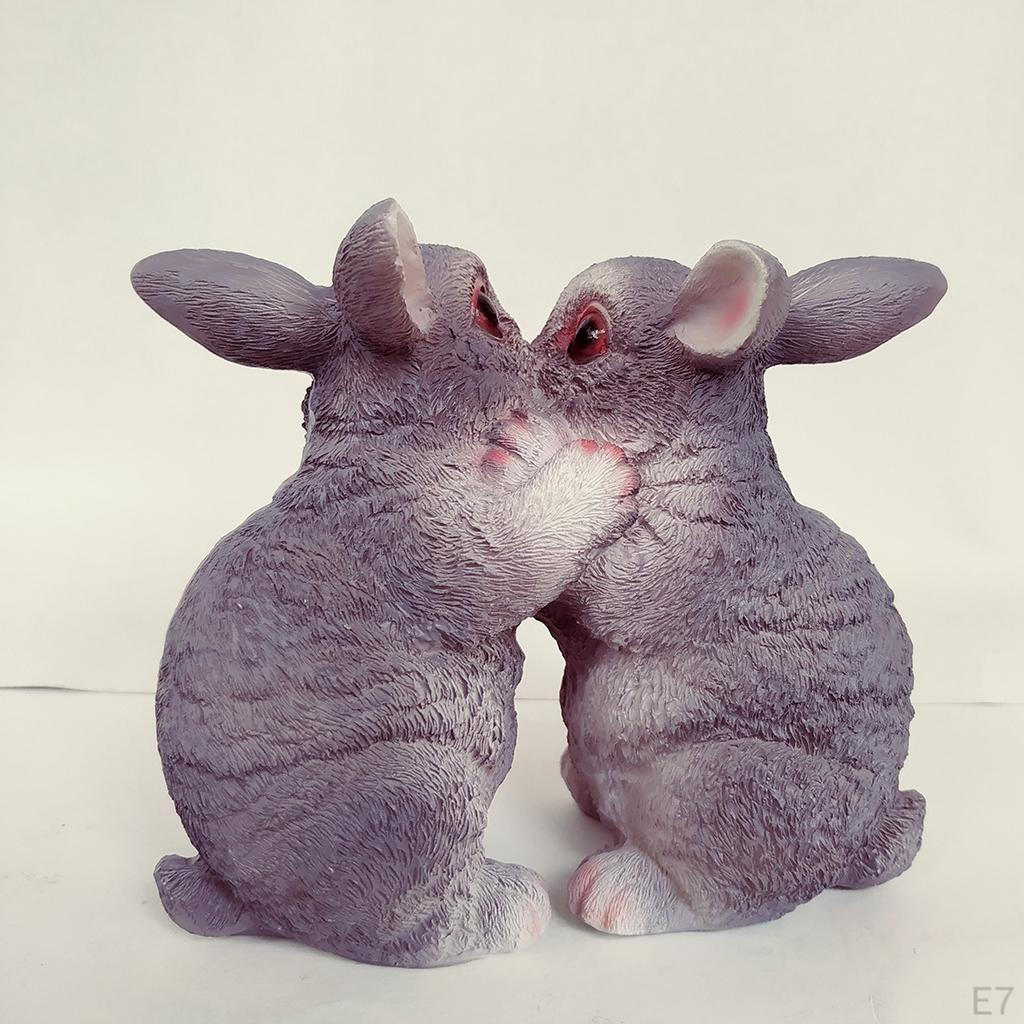 Animal Outdoor Statues Artificial Bunny, Decorative Landscape Figurine for Garden, Patio, Backyard