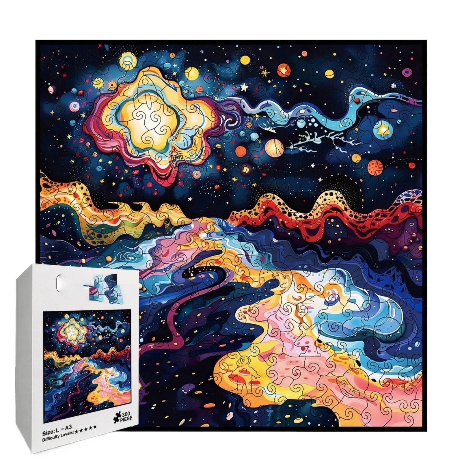 

3.6MMArtistic Puzzle, Toy Bank, Challenging Stress-relieving Wooden -shaped Puzzle. One Size