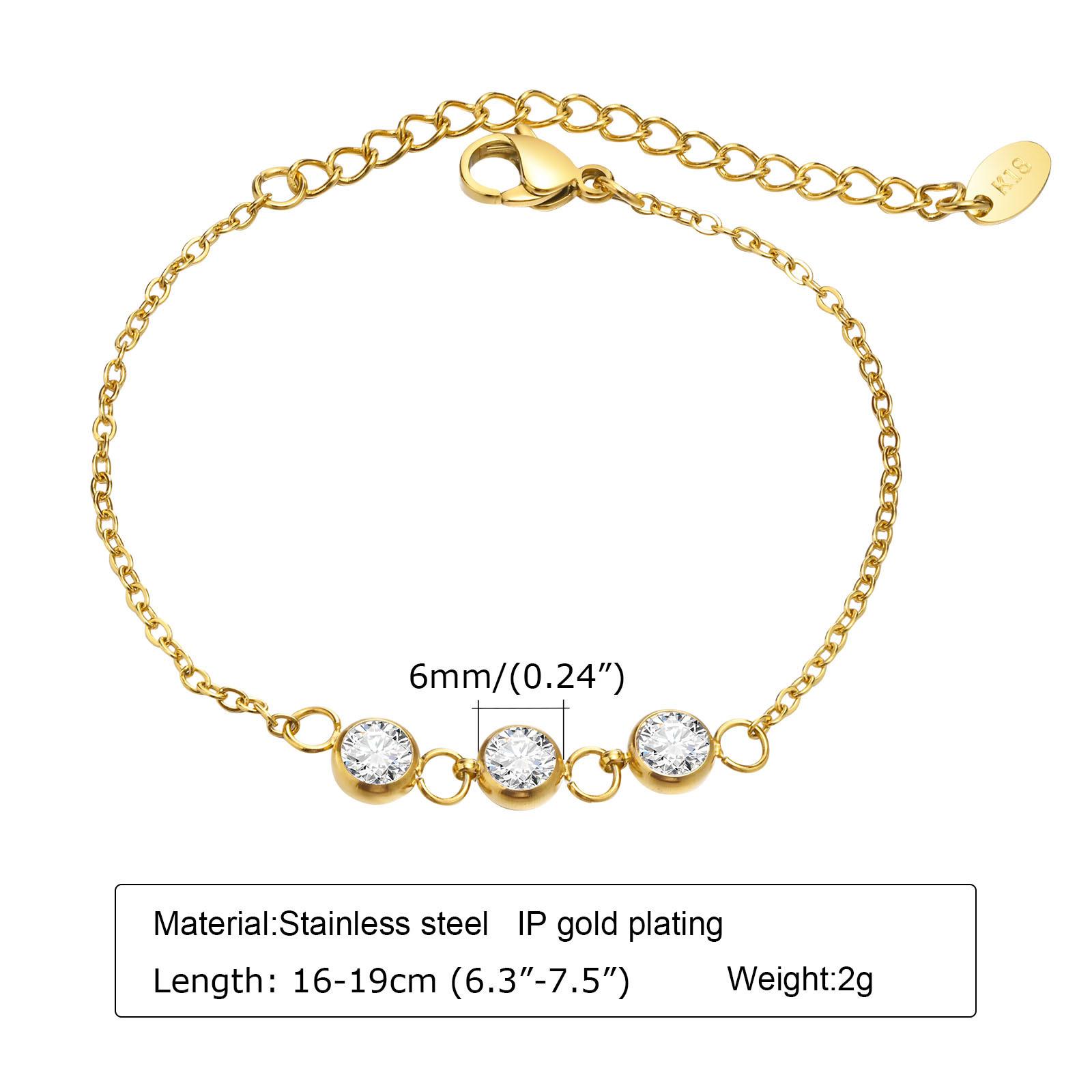 Fashion Zircon Stainless Steel Gold Bracelet Bracelet Ladies Jewelry