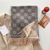 Luxury Warm Cashmere Scarf Women Winter Wraps Shawl Double-Sided Floral Print Pashmina Bufanda Travel Poncho Stoles Echarpe