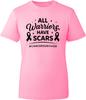 All Warriors Have Scars T Shirt Unisex Cancer Survivor Ribbon Awareness Tee
