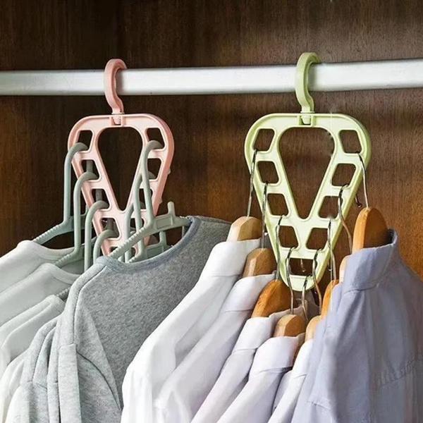 2 Stück Kleiderbügel Schrank 9-Loch Kleidung Multifunktionale Trockengestelle Organizer Platzsparend Kleiderschrank Schalaufbewahrung Kleiderbügel