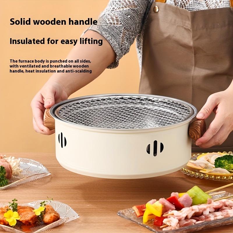 Rauchloser Holzkohlegrill - Tragbarer Outdoor-BBQ-Ofen für Camping & Picknicks, Nicht-elektrisch zum Grillen & Kochen, Ideal für Zuhause, Büro, Restaurant
