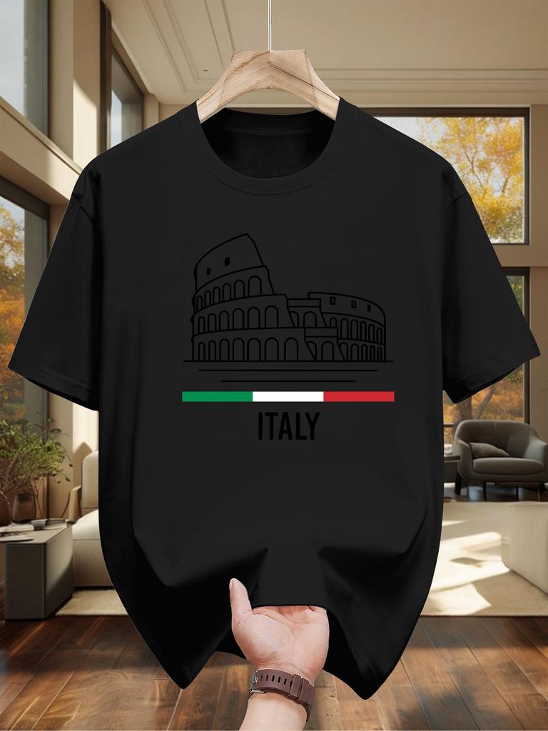 T-shirt - Italian Flag & Colosseum Graphic
