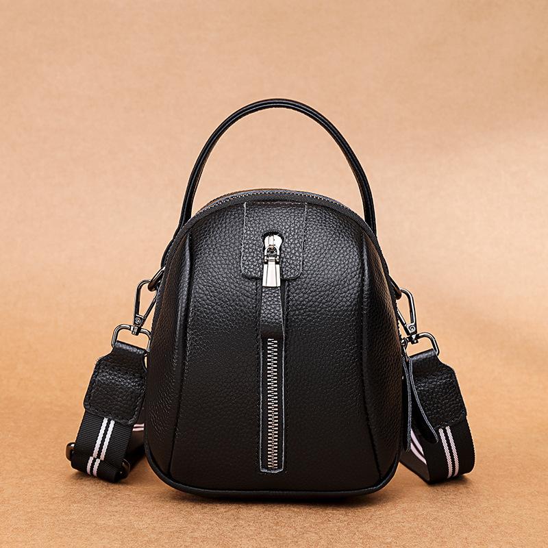 

Кожаная сумка женская новая из первого слоя коровьей кожи на плечо мягкая кожа повседневная сумка-ракушка мессенджер женская чёрный