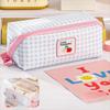 Large Capacity Grid Stationery Bag Desktop Storage Dopamine Pencil Pouch Prism Pencil Case  Office