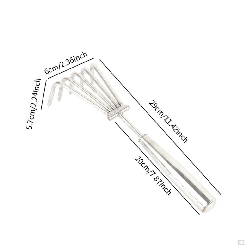 Compact Hand Rake for Soil Cultivation and Leaf Collection In Gardens